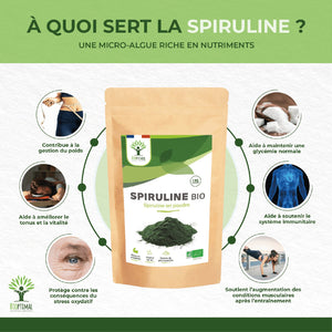 Spiruline bio poudre -  Bioptimal Bioptimal Superaliment infusion.organic