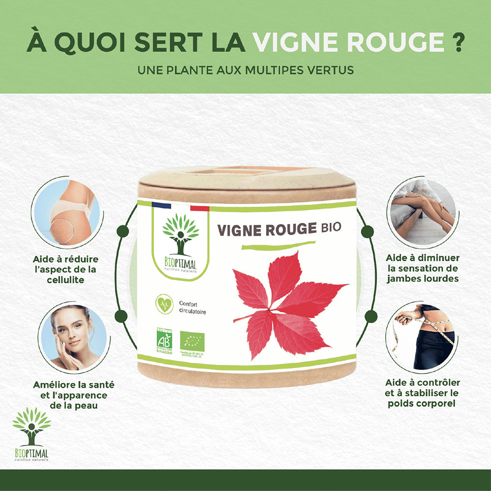 Vigne rouge bio gélules -  Bioptimal Bioptimal Complément alimentaire infusion.organic