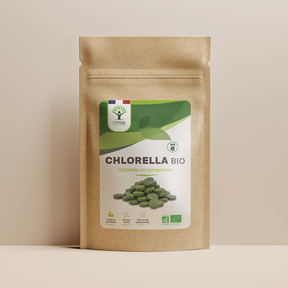 Chlorella bio comprimés -  Bioptimal Bioptimal Superaliment infusion.organic