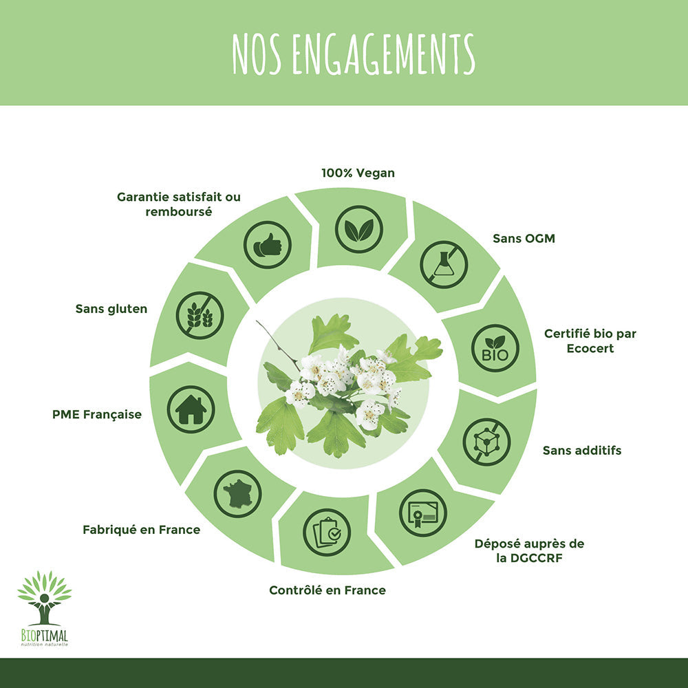 Aubépine bio gélules - Bioptimal Bioptimal Complément alimentaire infusion.organic