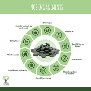 Mix Spiruline et Chlorella bio comprimés -  Bioptimal Bioptimal Superaliment infusion.organic