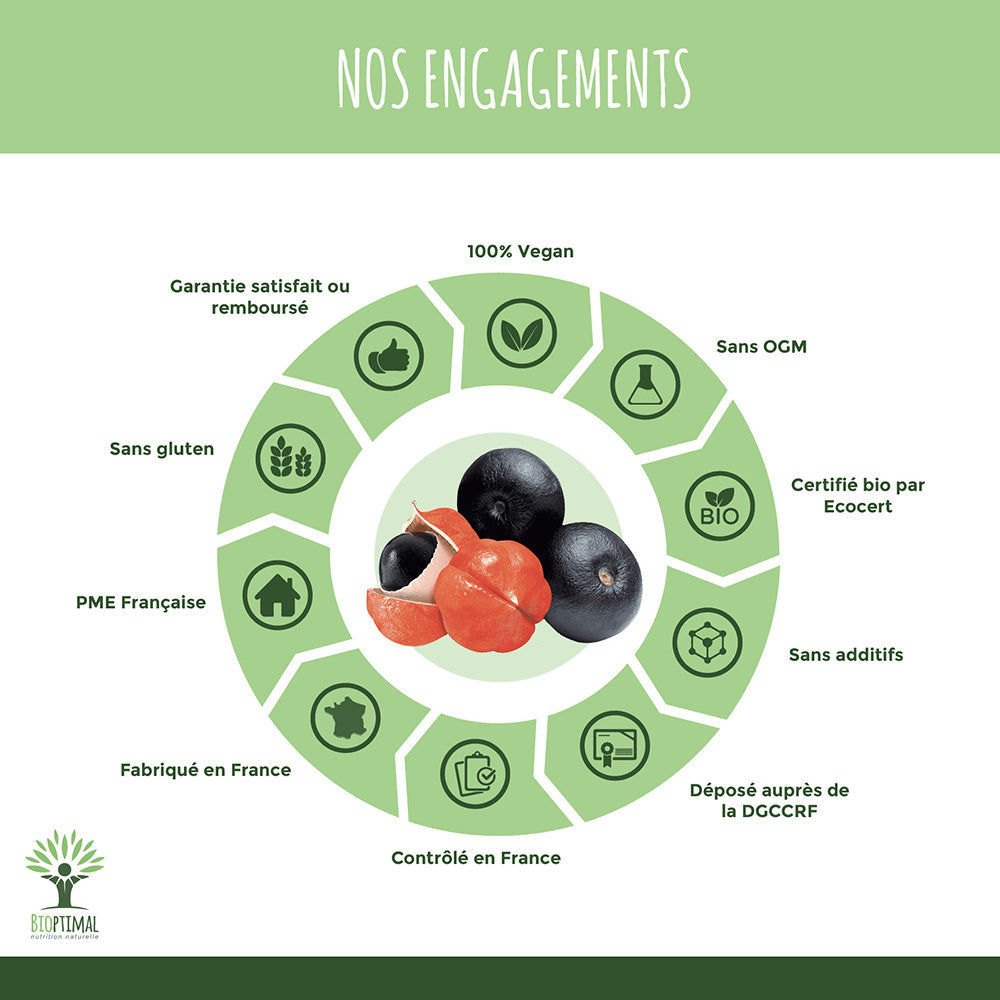 Guarana bio gélules - Bioptimal Bioptimal Complément alimentaire infusion.organic