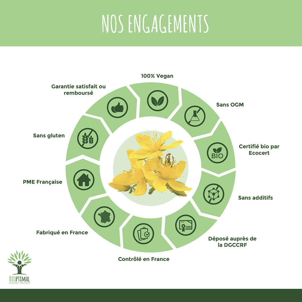 Millepertuis bio gélules -  Bioptimal Bioptimal Complément alimentaire infusion.organic