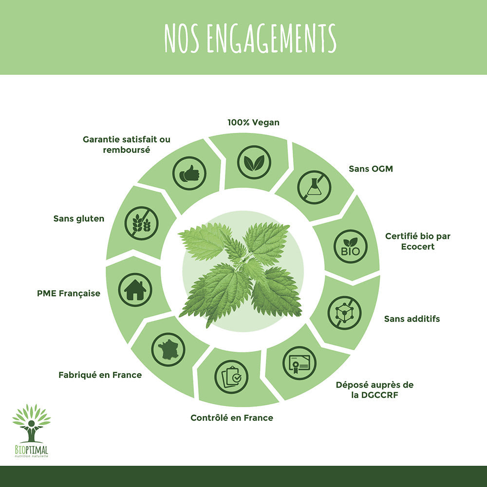 Ortie bio gélules -  Bioptimal Bioptimal Complément alimentaire infusion.organic