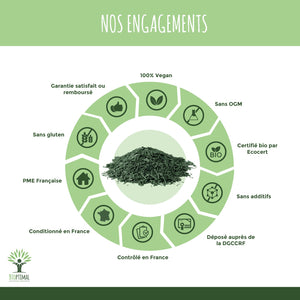Spiruline bio paillettes -  Bioptimal Bioptimal Superaliment infusion.organic