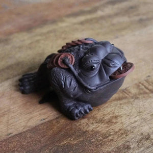 Ceramic tea frog figurine with coin - Figurines - Figurines, Tea Ceremony - infusion.organic