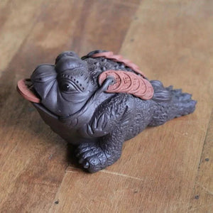 Ceramic tea frog figurine with coin - Figurines - Figurines, Tea Ceremony - infusion.organic