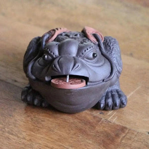 Ceramic tea frog figurine with coin - Figurines - Figurines, Tea Ceremony - infusion.organic