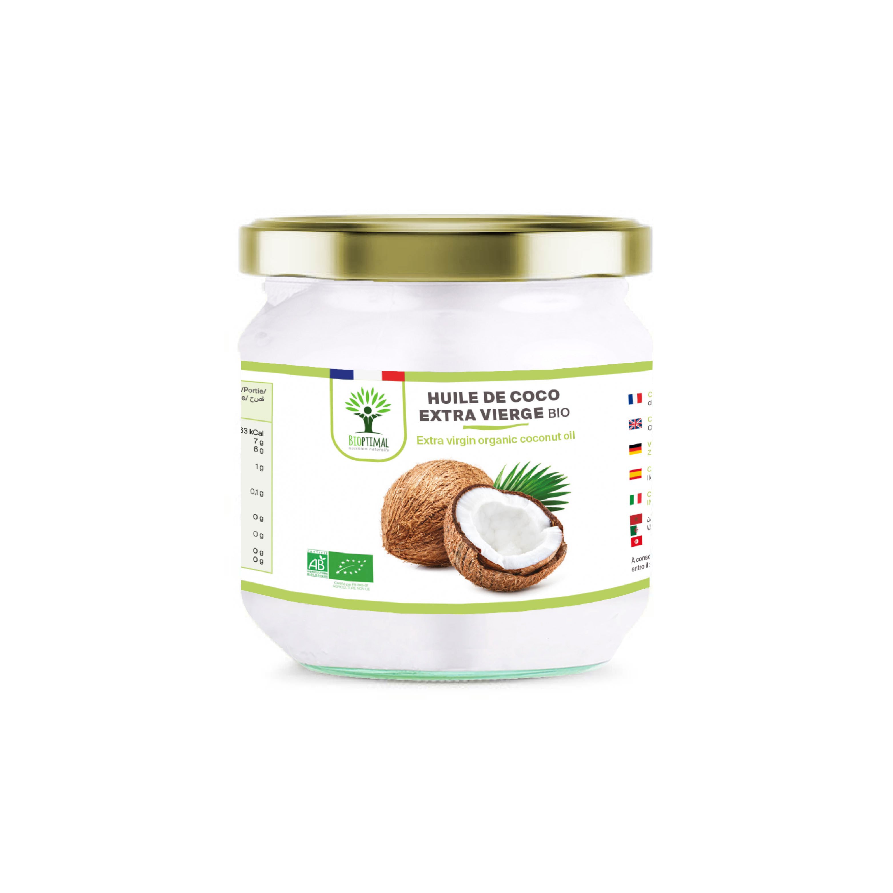 Huile de coco extra vierge bio -  Bioptimal Bioptimal Superaliment infusion.organic