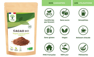 Cacao bio poudre -  Bioptimal Bioptimal Superaliment infusion.organic