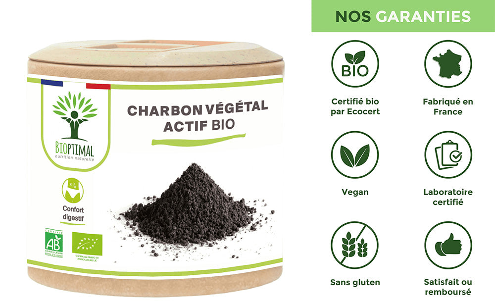 Charbon bio gélules - Bioptimal Bioptimal Complément alimentaire infusion.organic