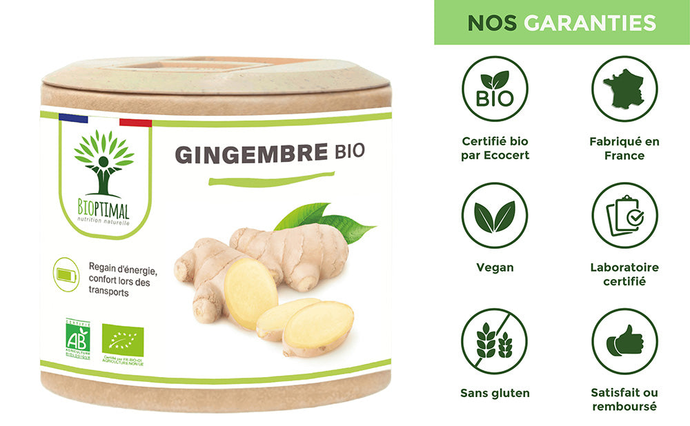 Gingembre bio gélules - Bioptimal Bioptimal Complément alimentaire infusion.organic