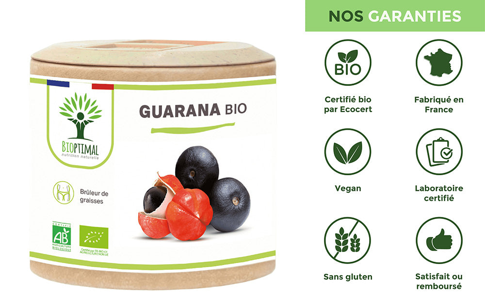 Guarana bio gélules - Bioptimal Bioptimal Complément alimentaire infusion.organic