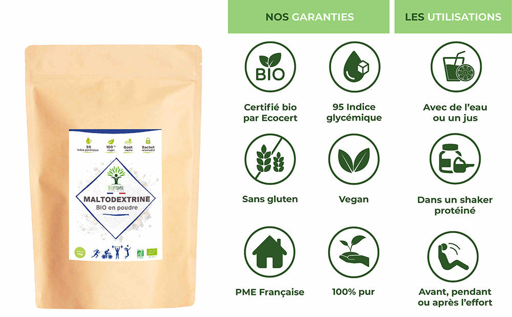 Maltodextrine bio poudre - Bioptimal Bioptimal Nutrition sportive infusion.organic