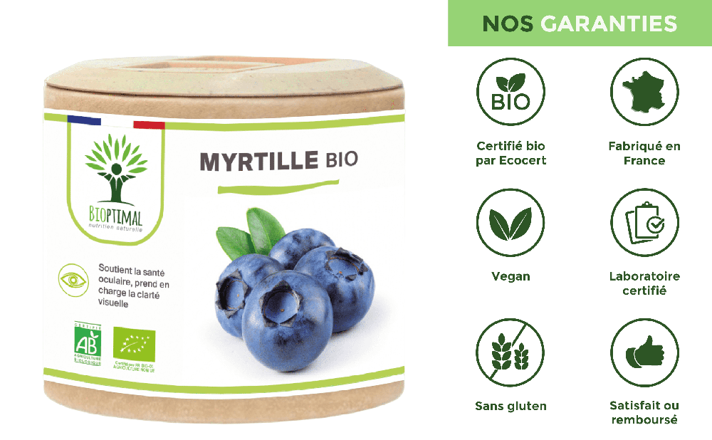 Myrtille bio gélules -  Bioptimal Bioptimal Complément alimentaire infusion.organic