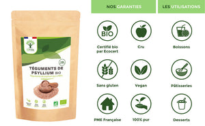 Téguments de Psyllium bio -  Bioptimal Bioptimal Superaliment infusion.organic