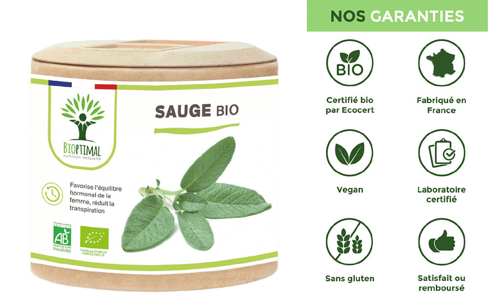 Sauge bio gélules -  Bioptimal Bioptimal Complément alimentaire infusion.organic