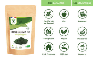 Spiruline bio poudre -  Bioptimal Bioptimal Superaliment infusion.organic
