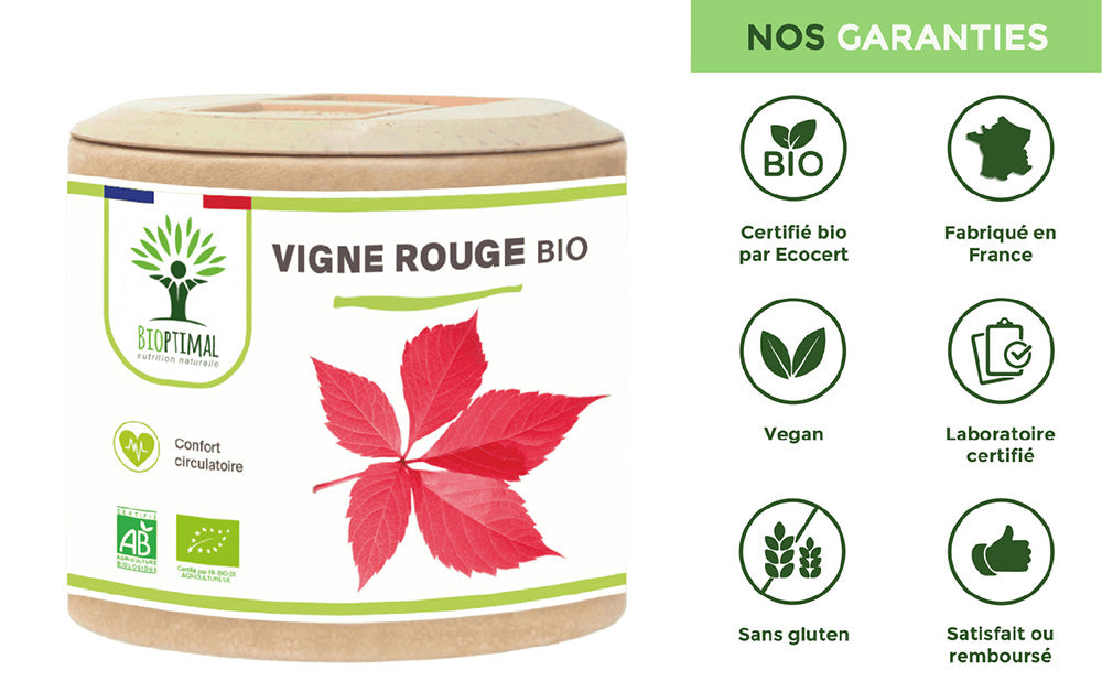 Vigne rouge bio gélules -  Bioptimal Bioptimal Complément alimentaire infusion.organic