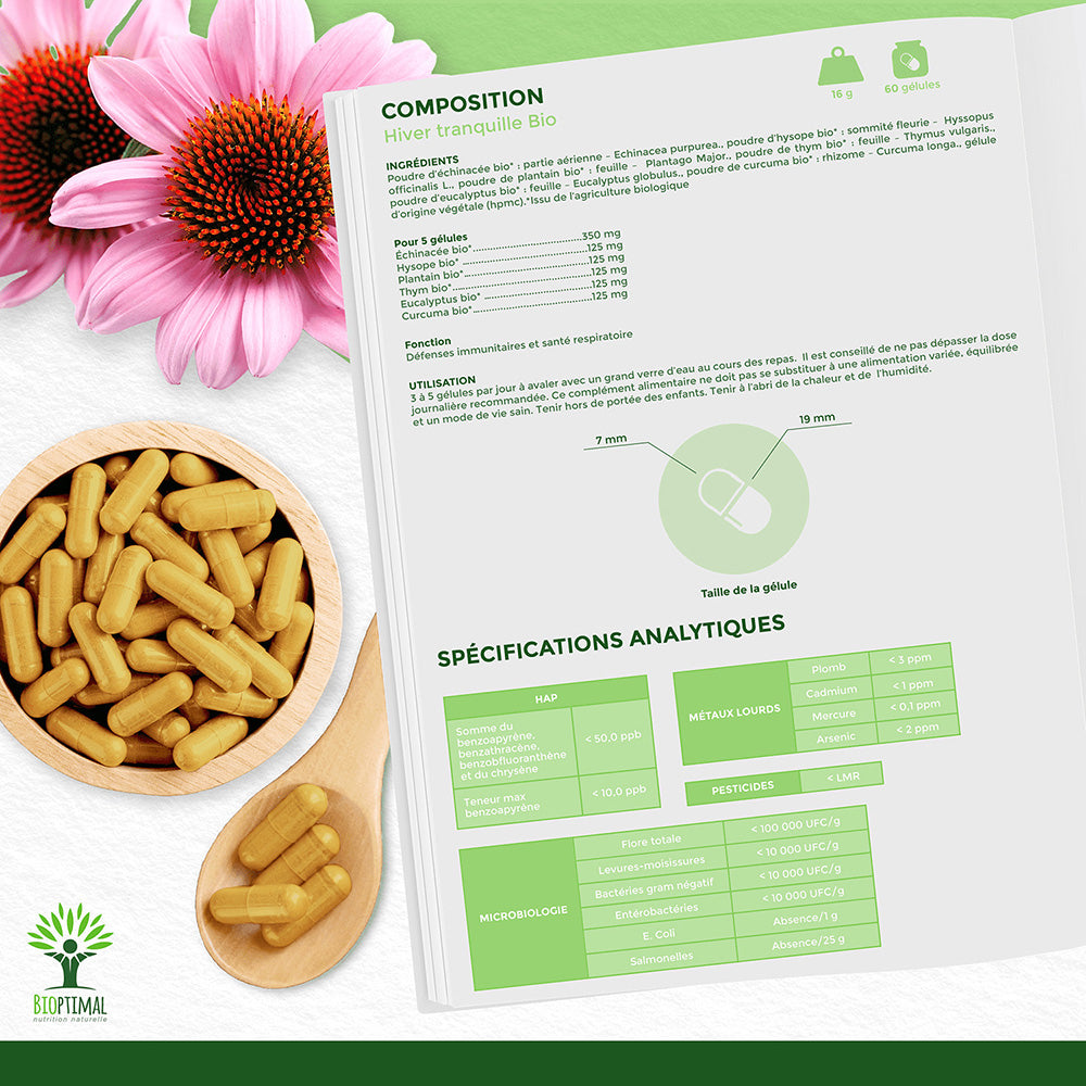 Hiver Tranquille bio gélules -  Bioptimal Bioptimal Complément alimentaire infusion.organic