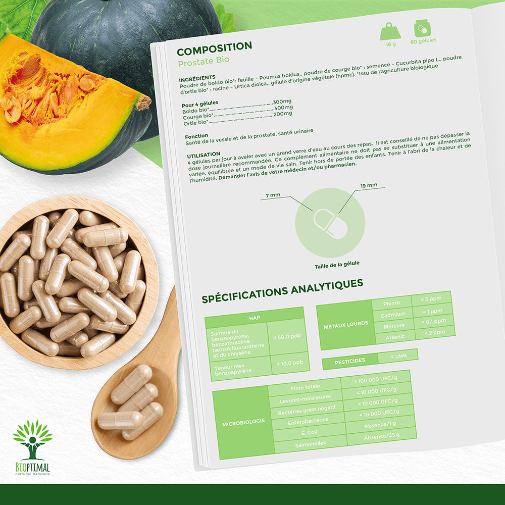 Prostate bio gélules -  Bioptimal Bioptimal Complément alimentaire infusion.organic