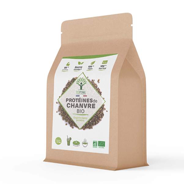 Protéines de chanvre bio poudre - Bioptimal Bioptimal Nutrition sportive infusion.organic
