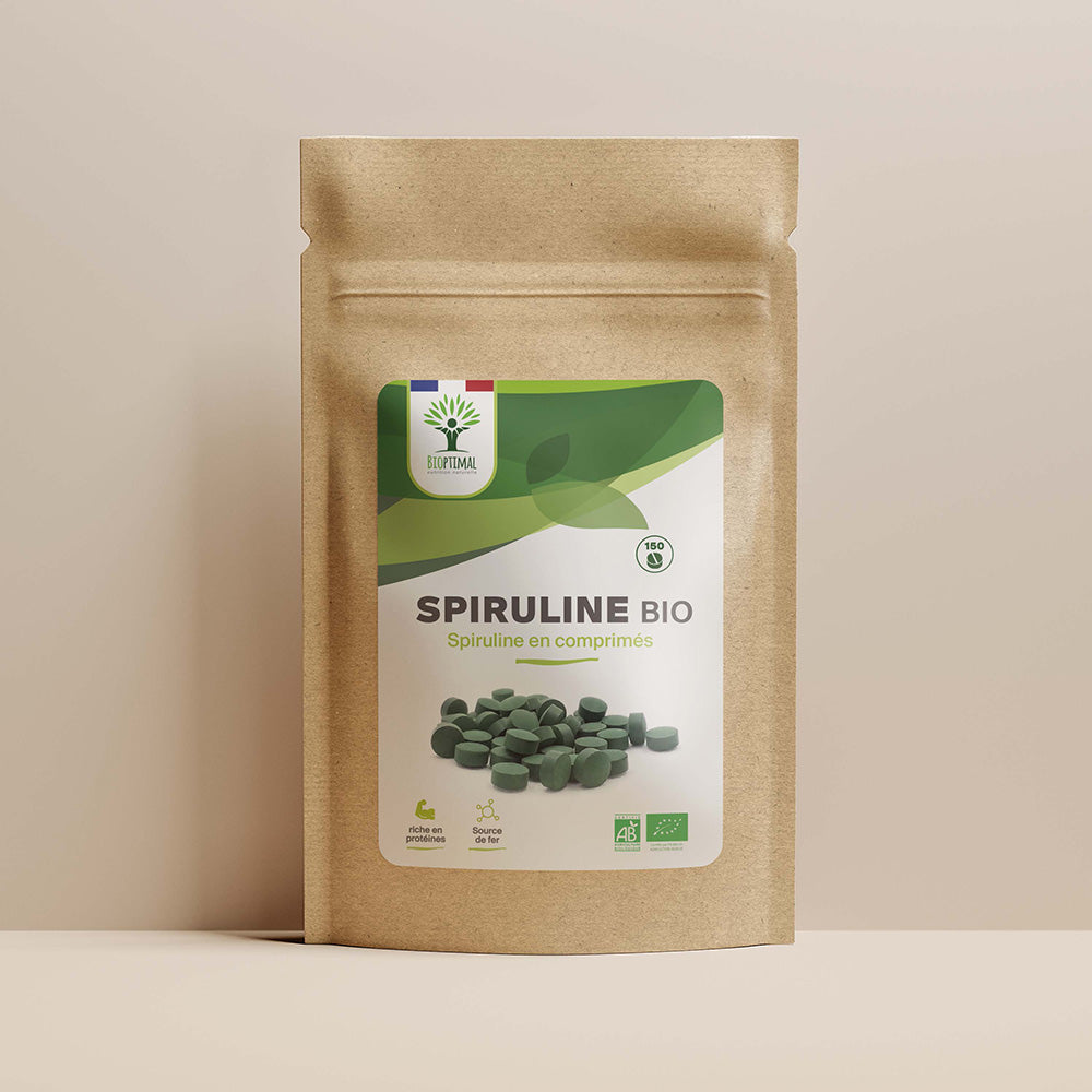 Spiruline bio comprimés -  Bioptimal Bioptimal Superaliment infusion.organic
