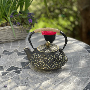 Black cast iron teapot gold 900 ml - Teapot - Accessories - infusion.organic