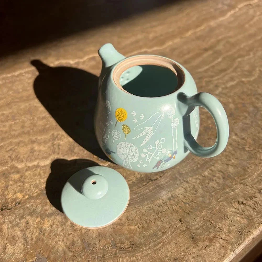 Teapot Ru Decorated Lin's Ceramics Studio 190 ml - Teapot - Accessories, Teapot - infusion.organic