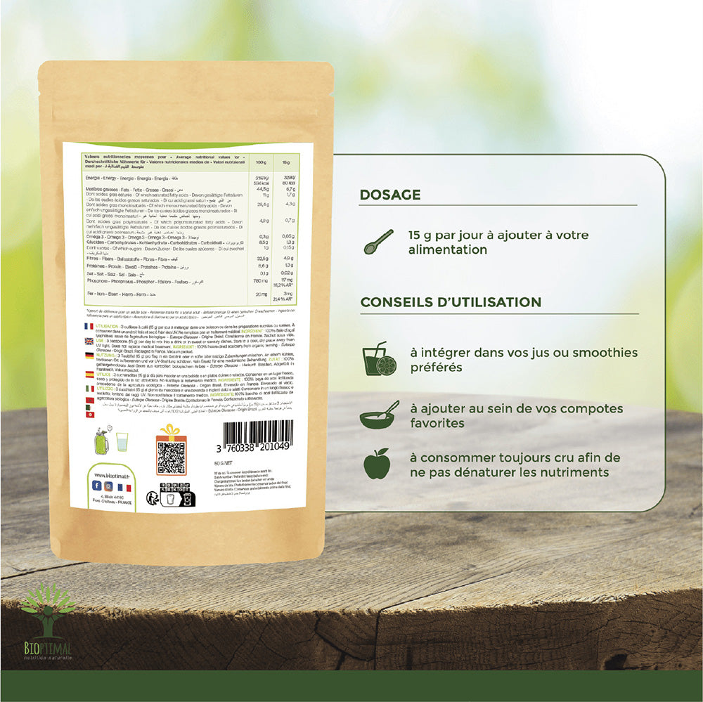 Açaï bio poudre -  Bioptimal Bioptimal Superaliment infusion.organic