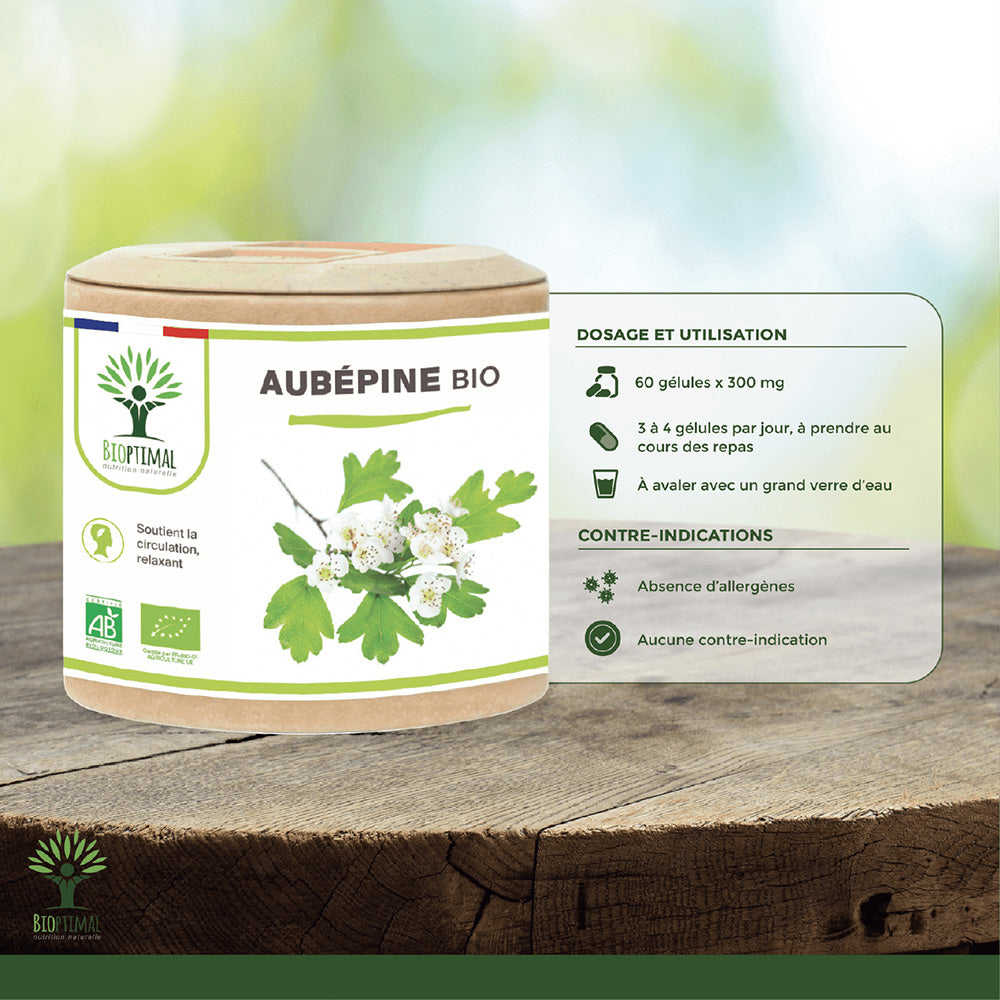 Aubépine bio gélules - Bioptimal Bioptimal Complément alimentaire infusion.organic