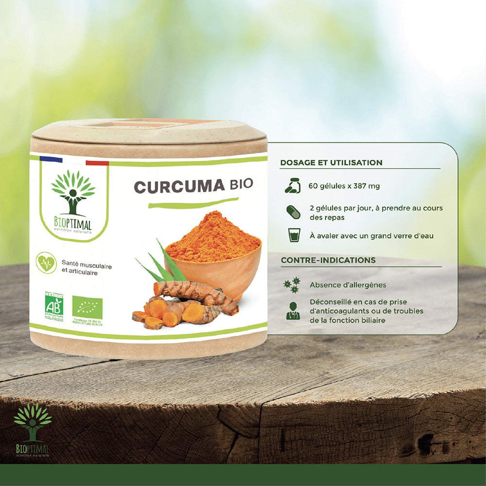 Curcuma bio gélules - Bioptimal Bioptimal Complément alimentaire infusion.organic