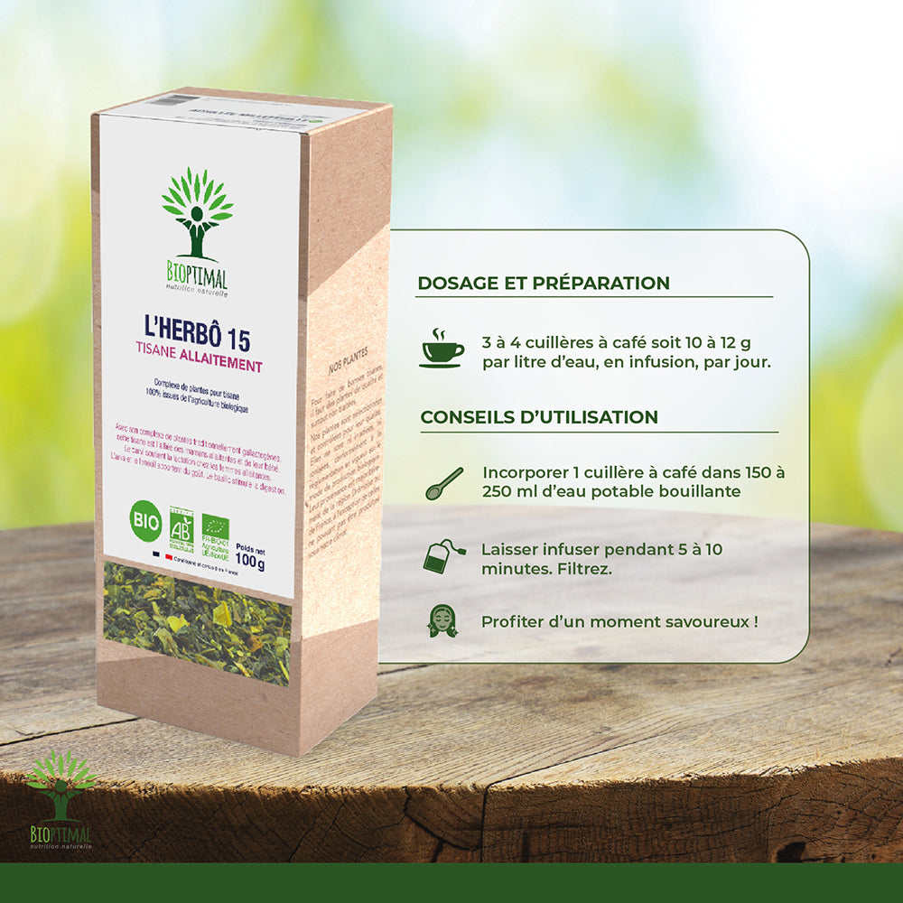 L'herbô 15 Tisane d'allaitement - Bioptimal Bioptimal Infusion infusion.organic