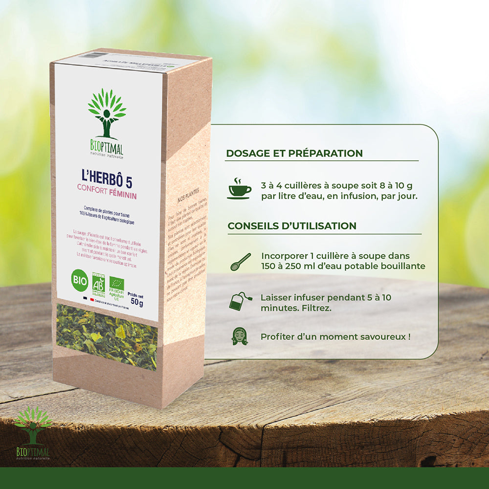 L'herbô 5 confort féminin -  Bioptimal Bioptimal Infusion infusion.organic