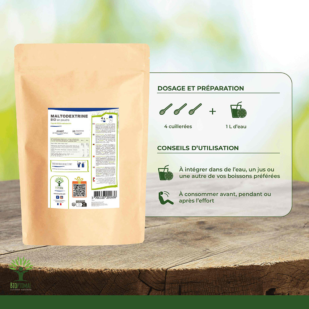 Maltodextrine bio poudre - Bioptimal Bioptimal Nutrition sportive infusion.organic