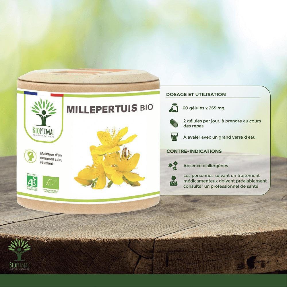 Millepertuis bio gélules -  Bioptimal Bioptimal Complément alimentaire infusion.organic