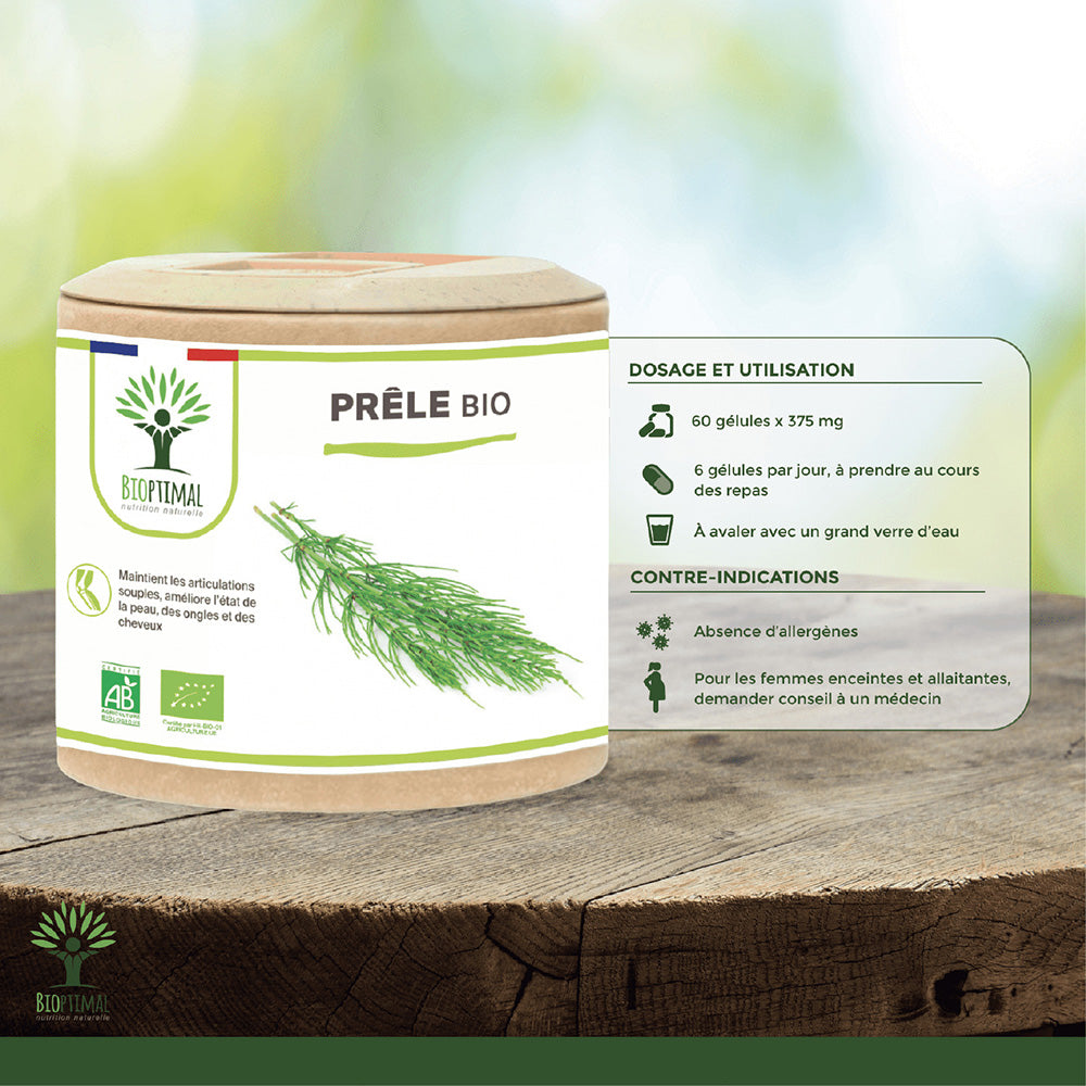Prêle bio gélules -  Bioptimal Bioptimal Complément alimentaire infusion.organic