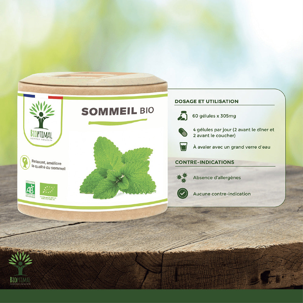 Sommeil bio gélules -  Bioptimal Bioptimal Complément alimentaire infusion.organic