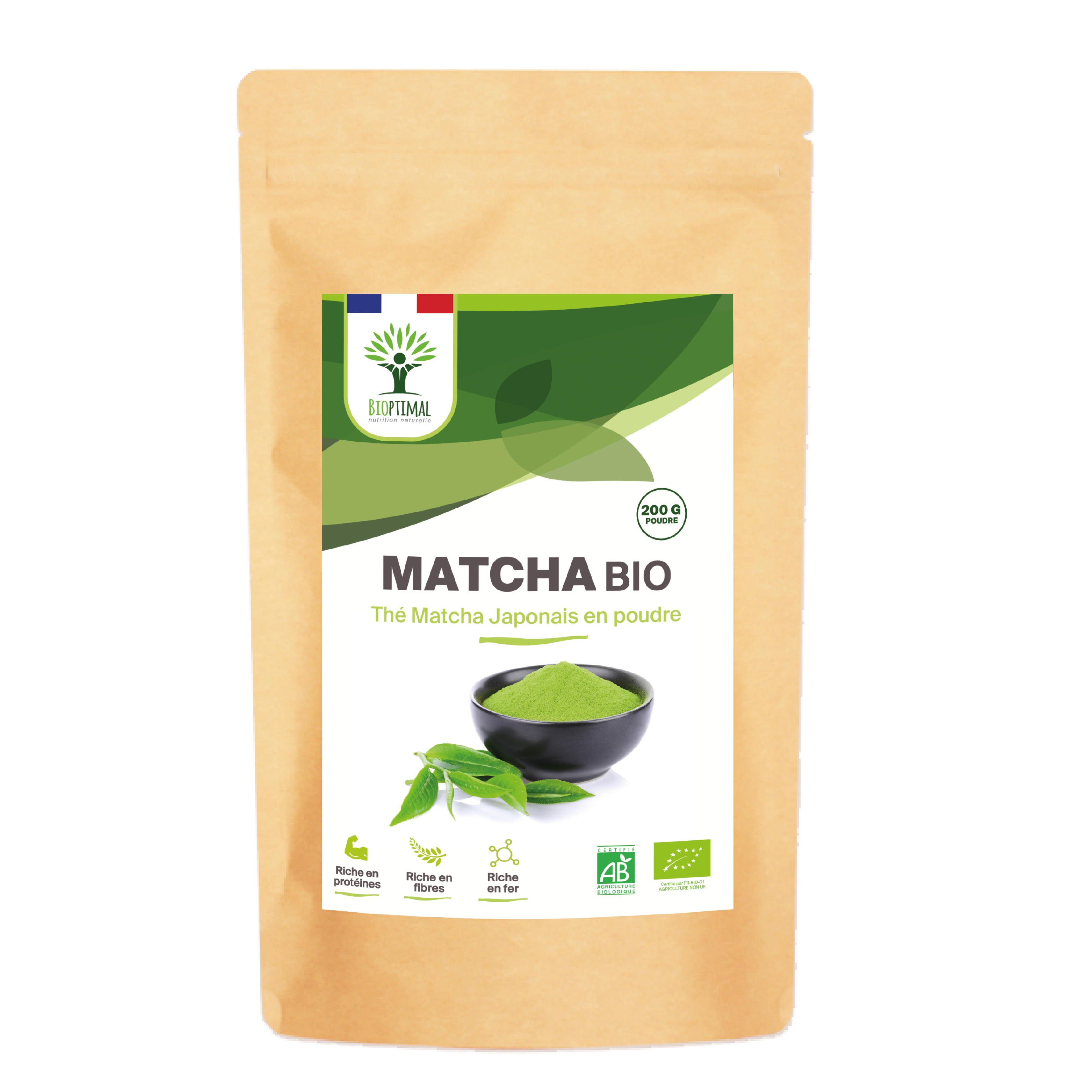 Organic Japanese Matcha Tea Powder - Packaged in France Supplement Bioptimal infusion.organic