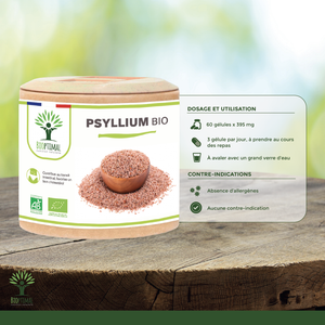 Psyllium Bio - Food supplement - in capsules Supplement Bioptimal infusion.organic