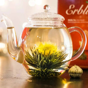6 Blooming white tea. Wooden heart box - Blooming Tea - Blooming Tea, White Tea - infusion.organic