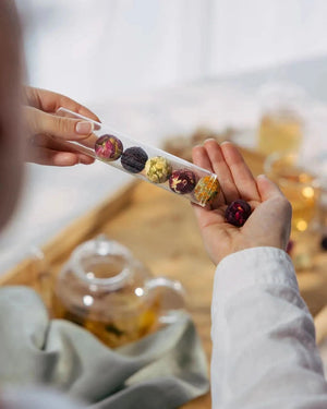 Blooming Tea Balls in Glass Tube - Blooming tea - Blooming tea - infusion.organic