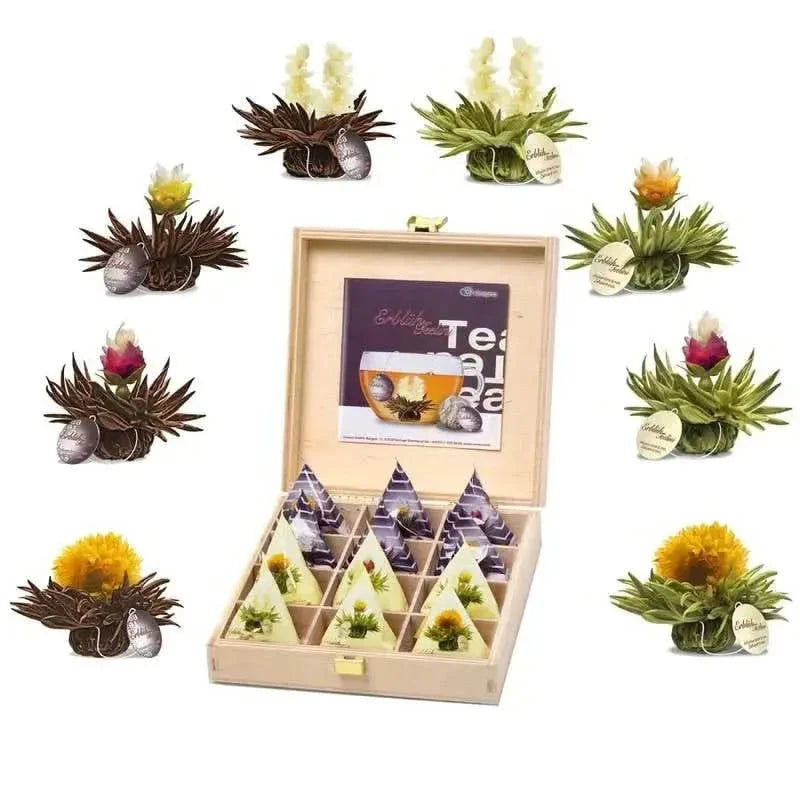 Tea Box 12 Teelini 8 Types Of White, Black Tea - Blooming Tea - Black Tea, Blooming Tea, White Tea - infusion.organic