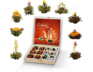 Tea Flowers Gift Set In Wooden Tea Box - Blooming Tea - Blooming Tea, Tea Collections - infusion.organic