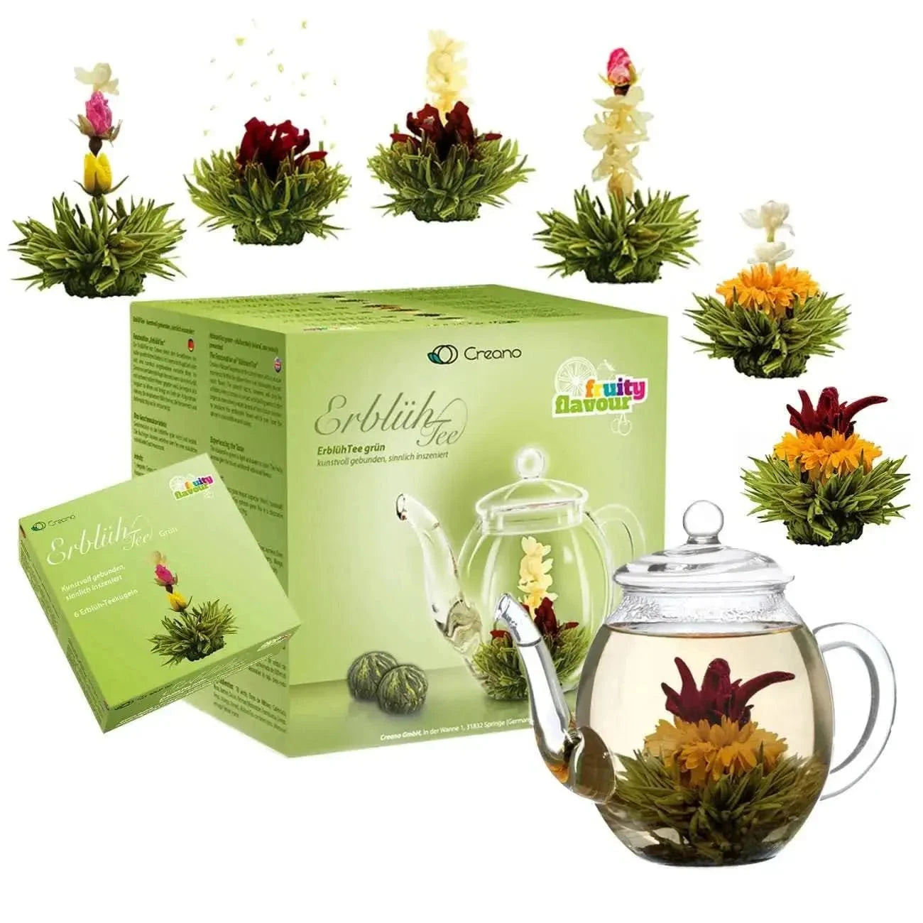 Tea Flowers Mix - Gift Set Blooming Tea With Glass Jug - Blooming Tea, Tea Collections - Blooming Tea, Tea Collections - infusion.organic
