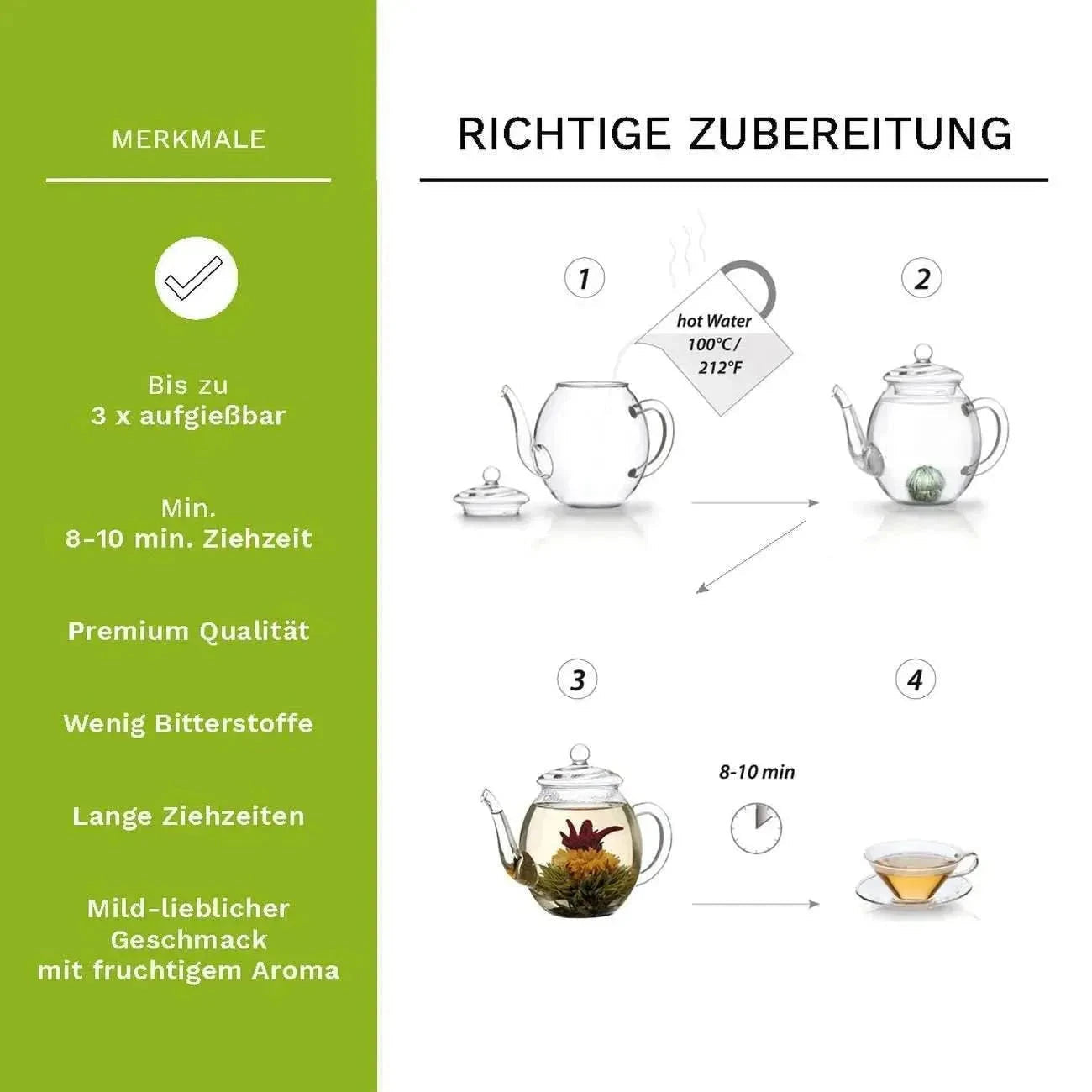 Magnetic box 6 blooming Green tea - Blooming Tea - Blooming Tea, Green Tea - infusion.organic