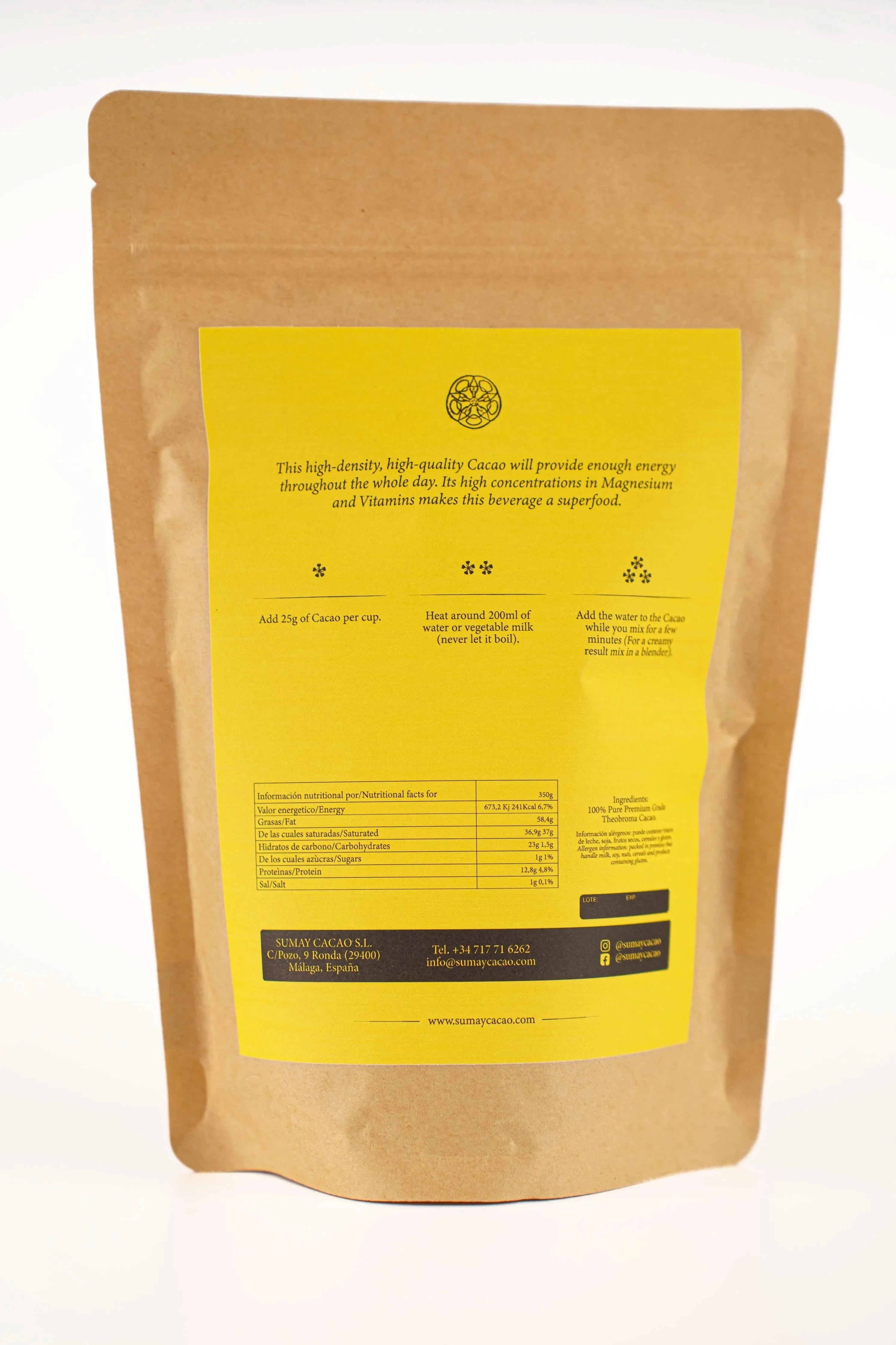 Cacao Paste Premium 350 g. - Everyday and Healthy Life - Cacao - Cacao, Supplements - infusion.organic