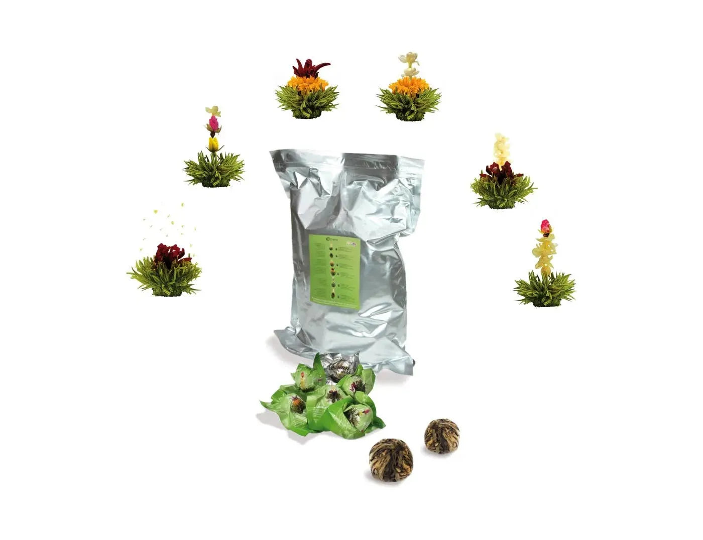 Creano tea flowers 36 tea balls green tea pack Blooming Tea Creano Tisan - infusion.organic