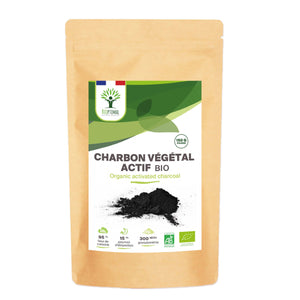 Organic activated vegetable carbon powder - Packaged in France Supplement Bioptimal infusion.organic