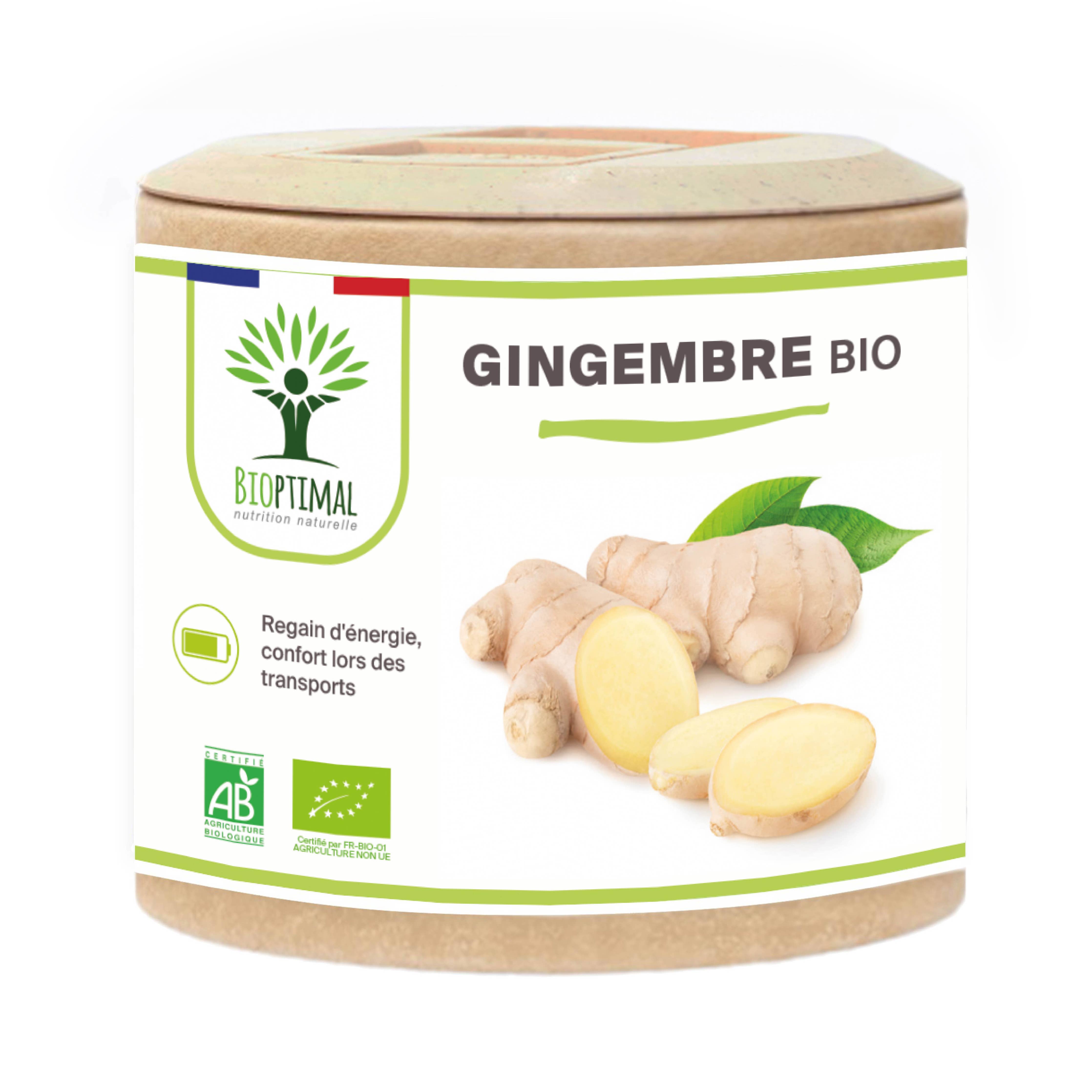 Organic ginger - Dietary supplement - in capsules Supplement Bioptimal infusion.organic